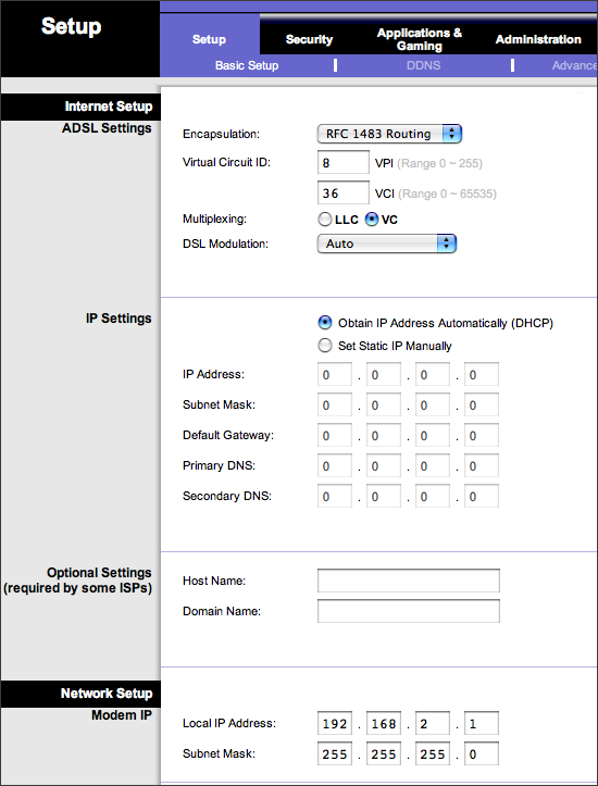 Configuration du Linksys AM200 : synchronisation